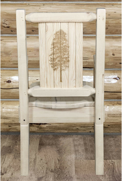 Montana Woodworks Homestead Kollektion Kapitänsstuhl mit Lasergravur - Bereit zum Abschluss
