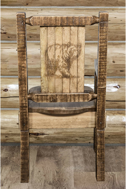 Montana Woodworks Homestead Kollektion Kapitänsstuhl mit Lasergravur - Flecken & Lacquer Finish