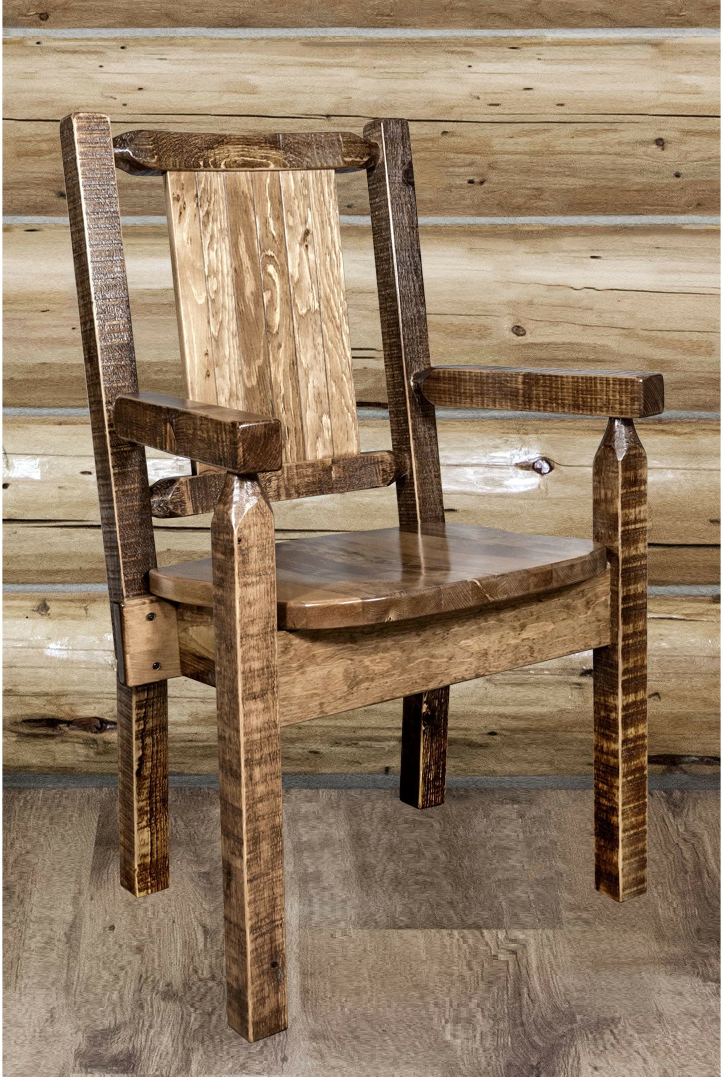 Montana Woodworks Homestead Kollektion Kapitänsstuhl mit Lasergravur - Flecken & Lacquer Finish