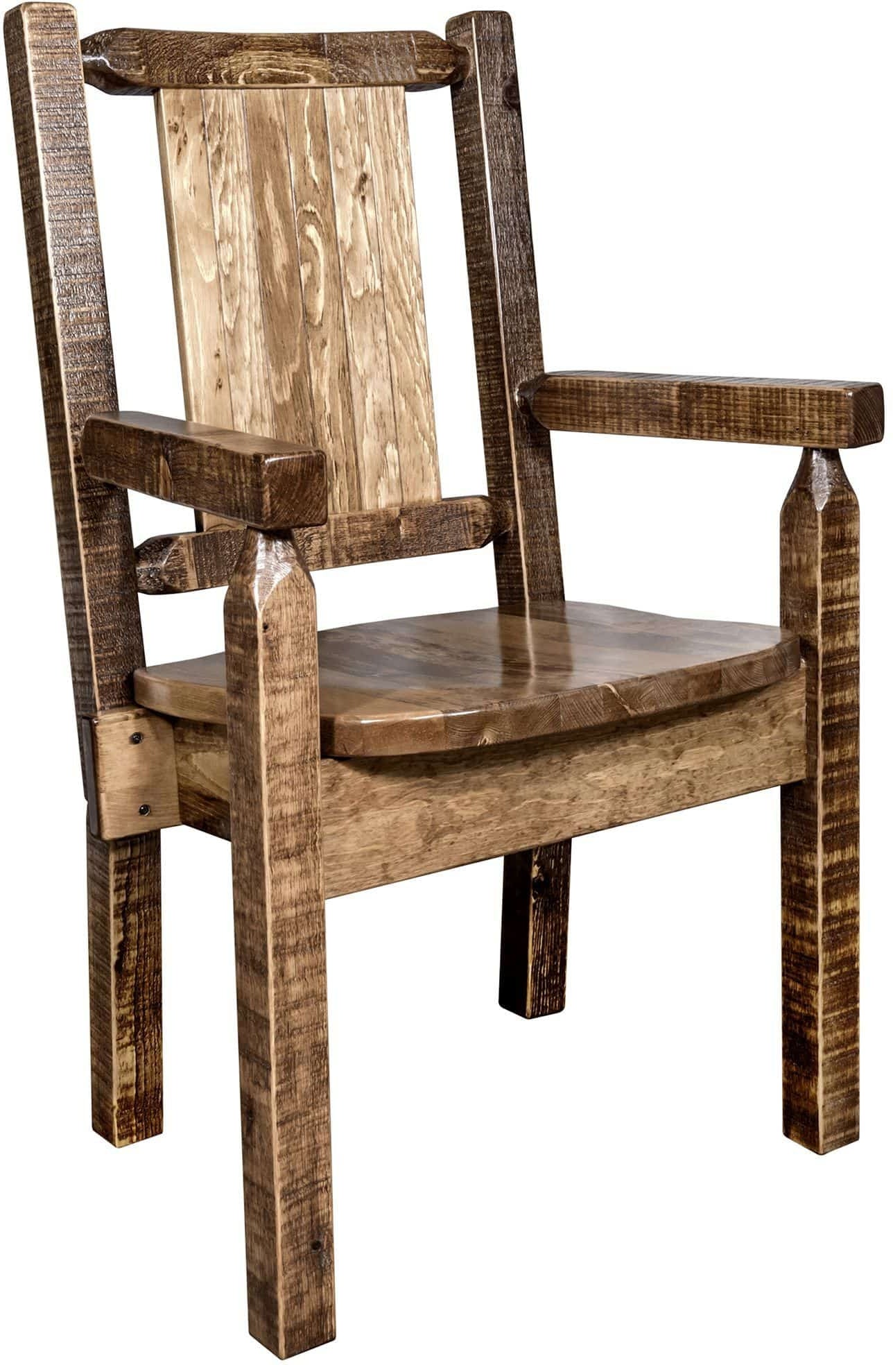 Montana Woodworks Homestead Kollektion Kapitänsstuhl mit Lasergravur - Flecken & Lacquer Finish