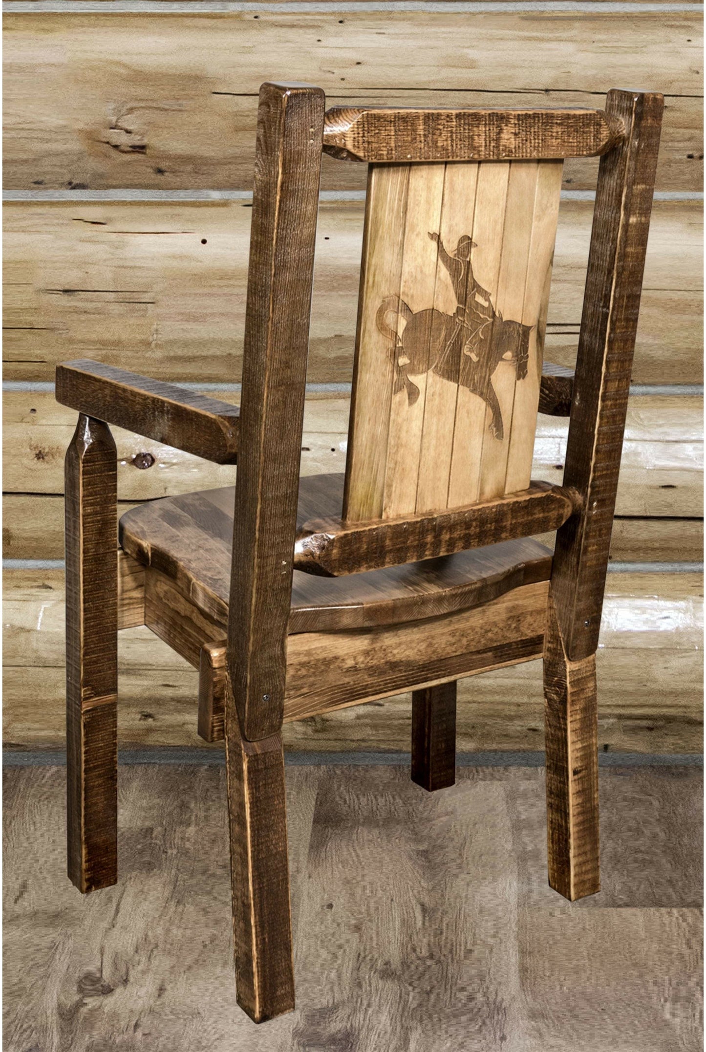 Montana Woodworks Homestead Kollektion Kapitänsstuhl mit Lasergravur - Flecken & Lacquer Finish