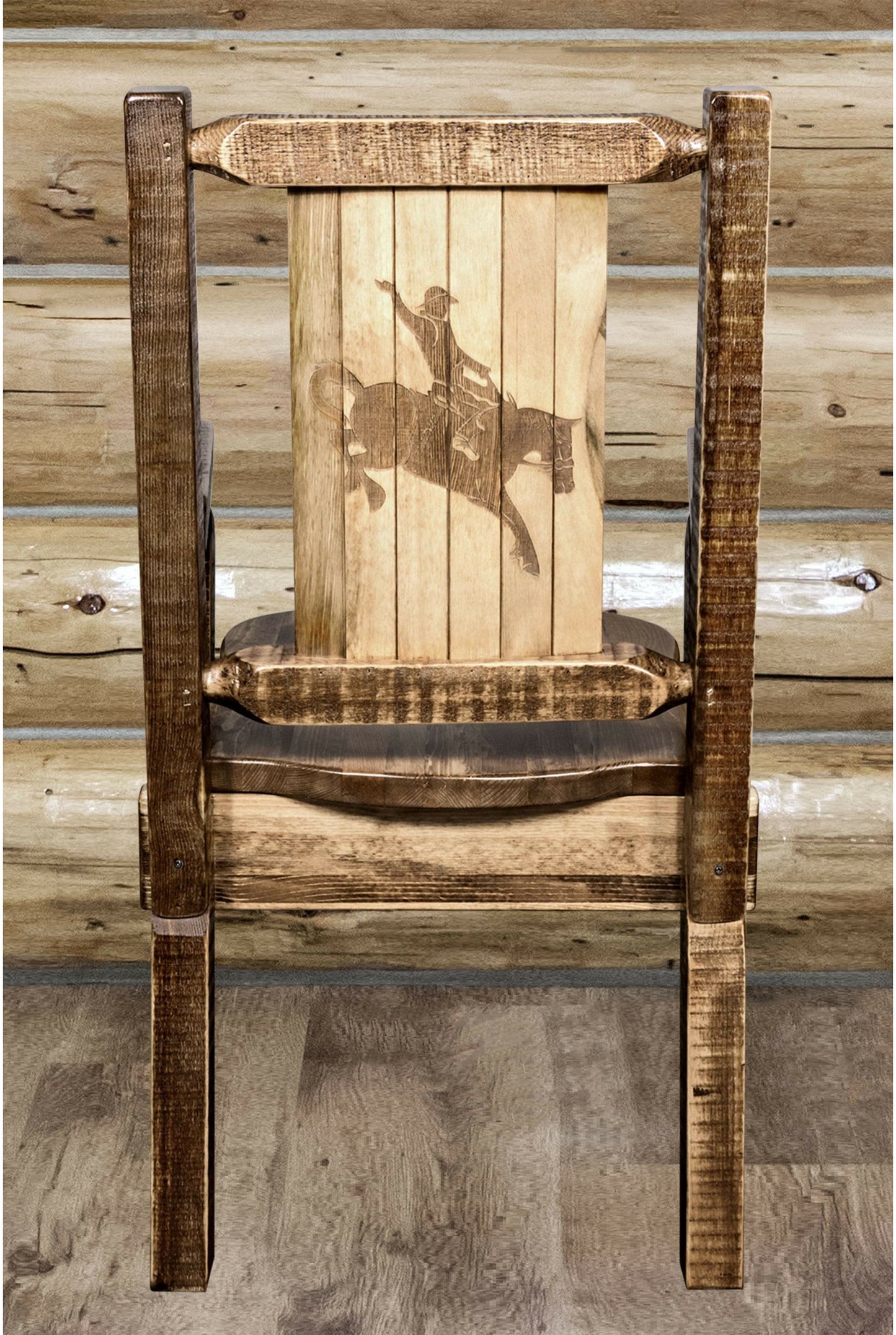 Montana Woodworks Homestead Kollektion Kapitänsstuhl mit Lasergravur - Flecken & Lacquer Finish