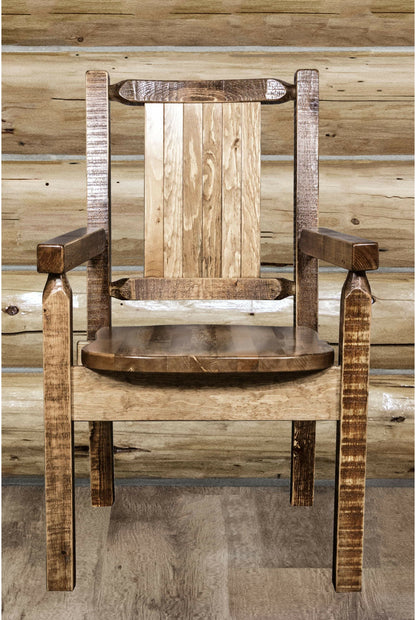 Montana Woodworks Homestead Kollektion Kapitänsstuhl mit Lasergravur - Flecken & Lacquer Finish