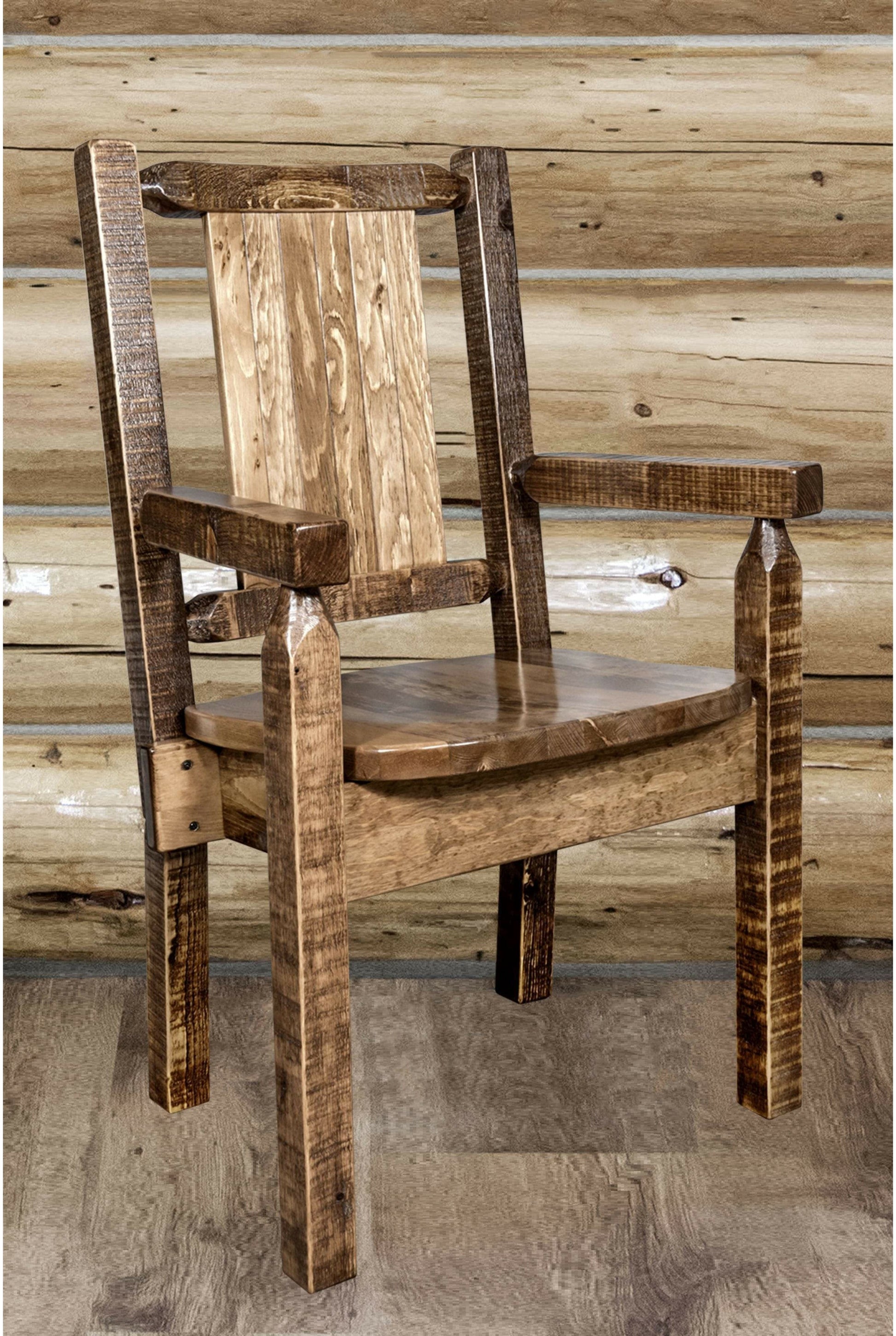 Montana Woodworks Homestead Kollektion Kapitänsstuhl mit Lasergravur - Flecken & Lacquer Finish