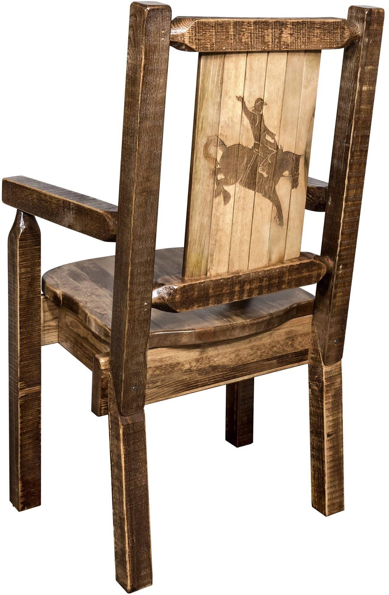 Montana Woodworks Homestead Kollektion Kapitänsstuhl mit Lasergravur - Flecken & Lacquer Finish