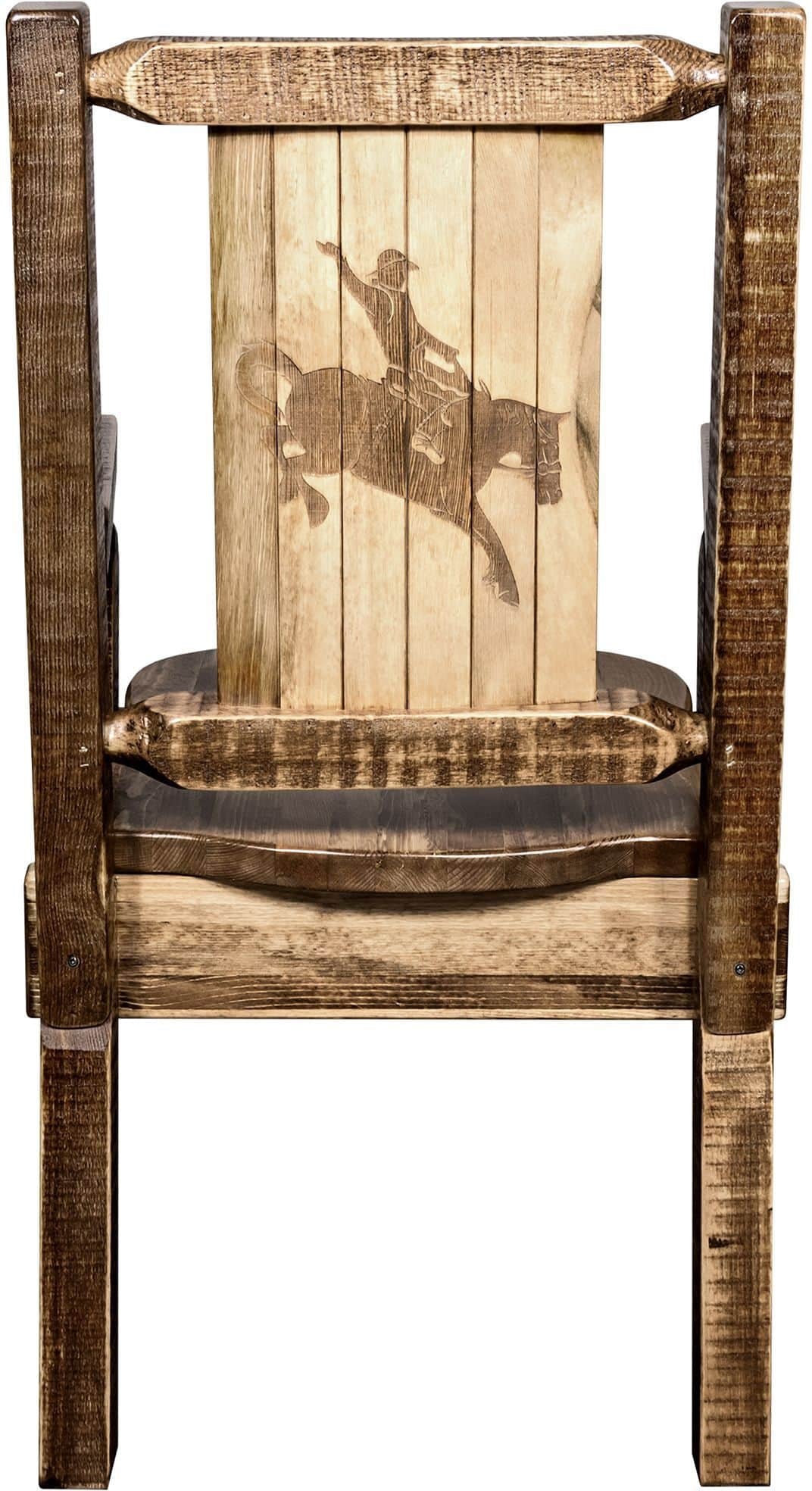 Montana Woodworks Homestead Kollektion Kapitänsstuhl mit Lasergravur - Flecken & Lacquer Finish