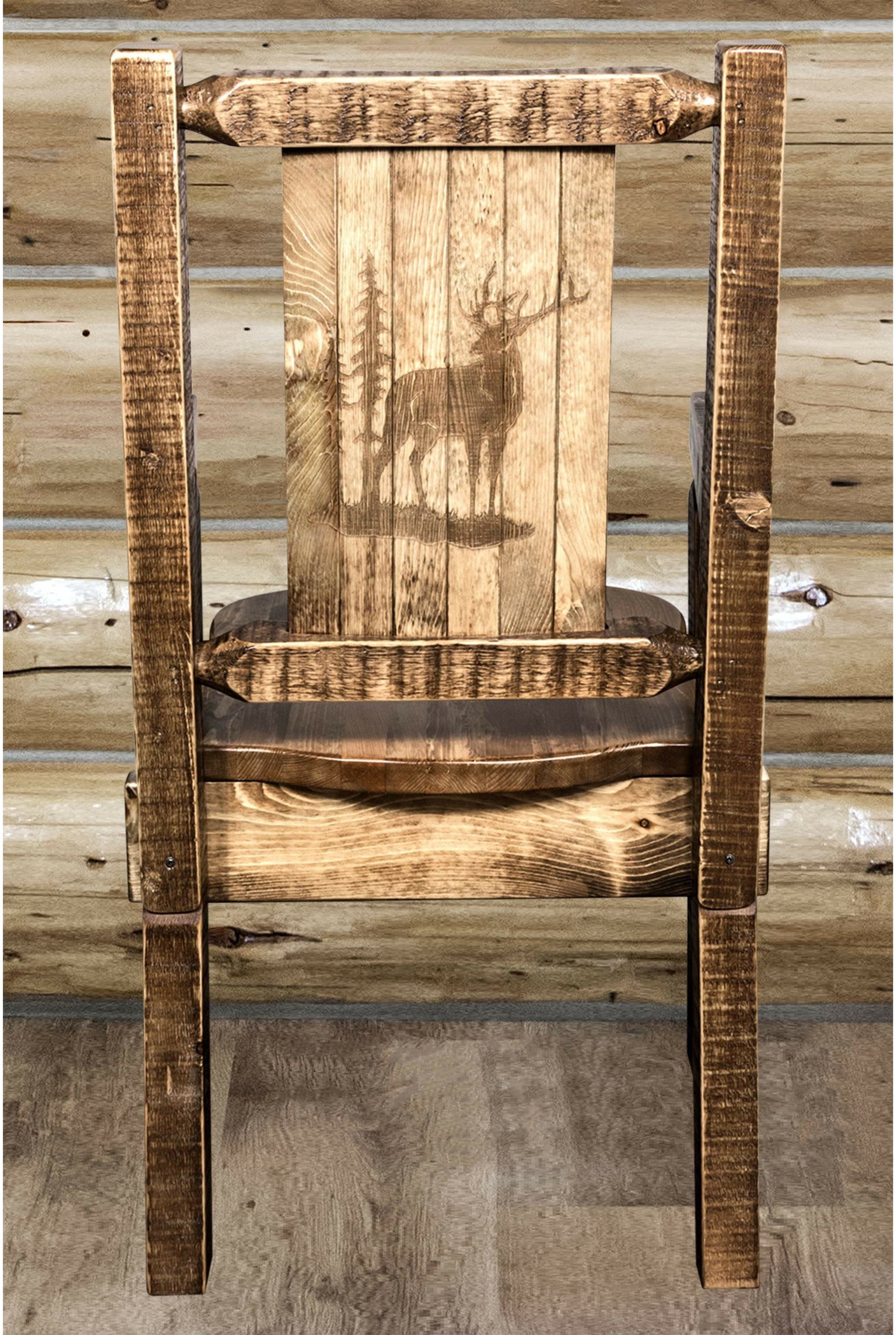 Montana Woodworks Homestead Kollektion Kapitänsstuhl mit Lasergravur - Flecken & Lacquer Finish