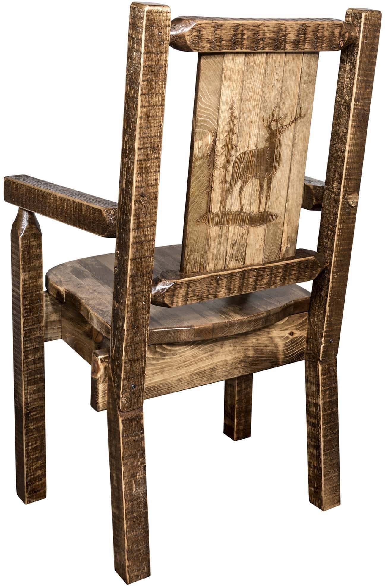 Montana Woodworks Homestead Kollektion Kapitänsstuhl mit Lasergravur - Flecken & Lacquer Finish