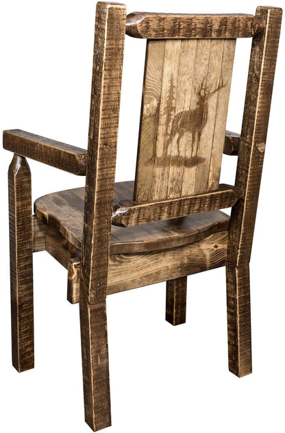 Montana Woodworks Homestead Kollektion Kapitänsstuhl mit Lasergravur - Flecken & Lacquer Finish