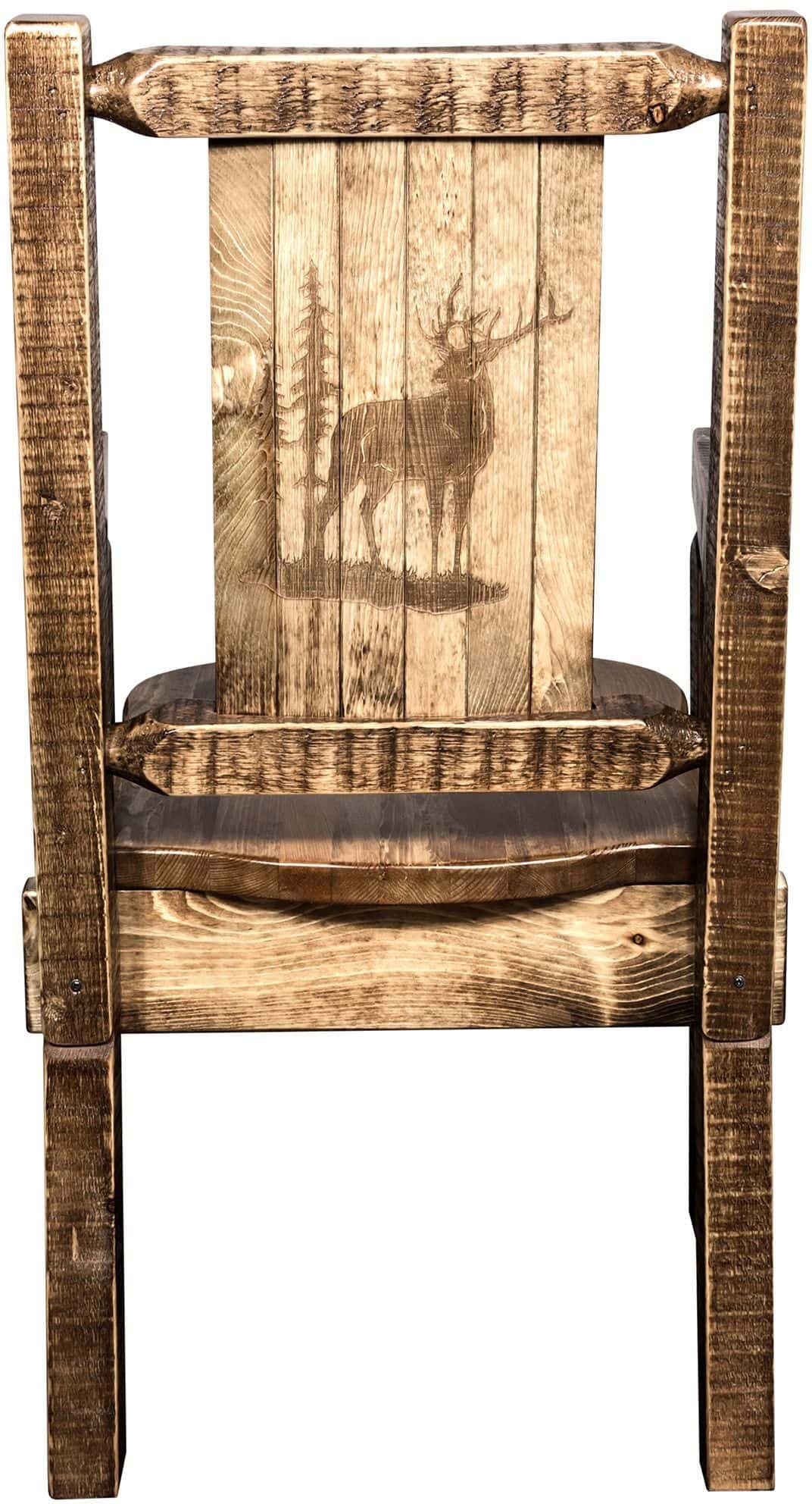 Montana Woodworks Homestead Kollektion Kapitänsstuhl mit Lasergravur - Flecken & Lacquer Finish