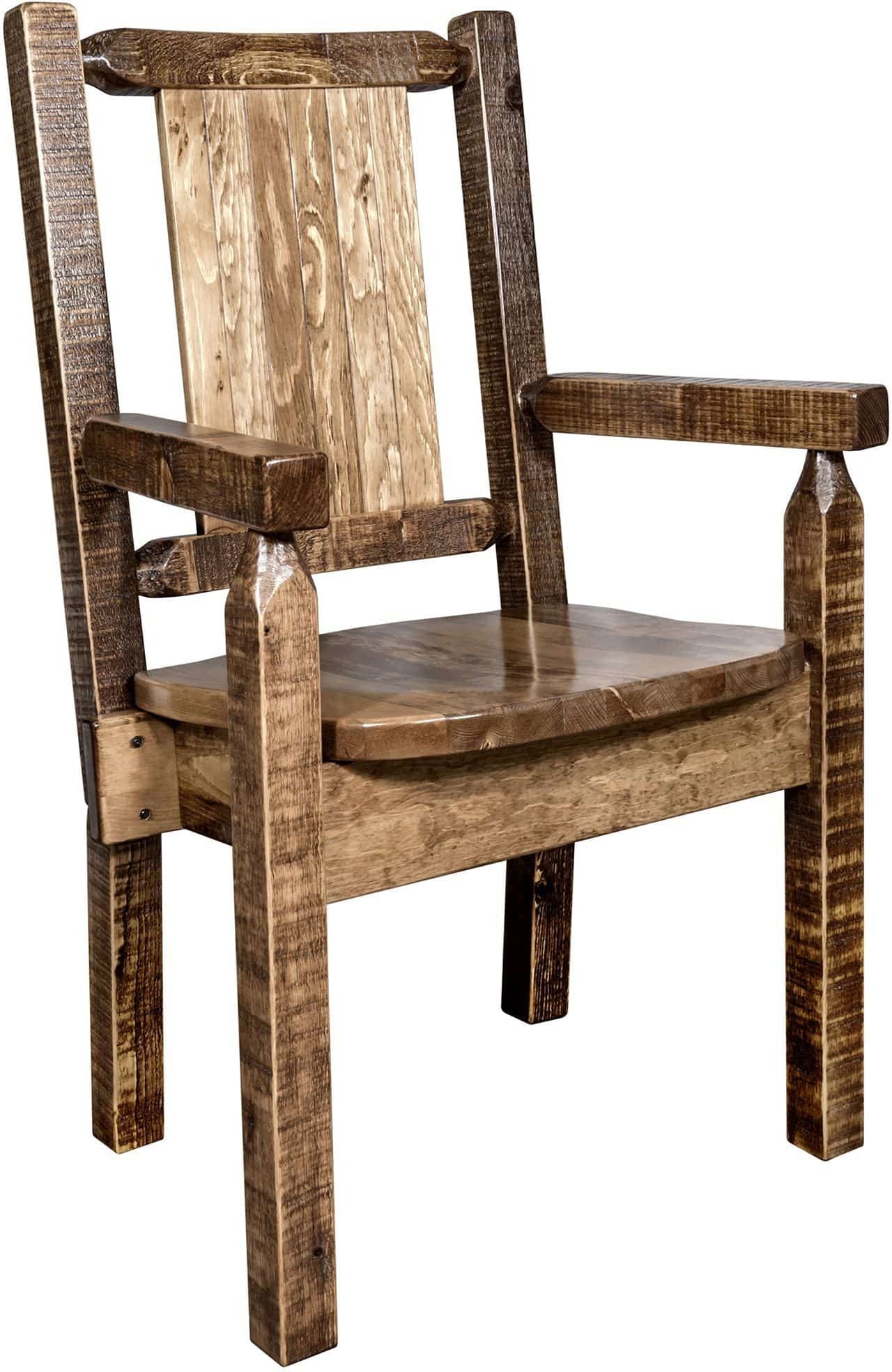Montana Woodworks Homestead Kollektion Kapitänsstuhl mit Lasergravur - Flecken & Lacquer Finish