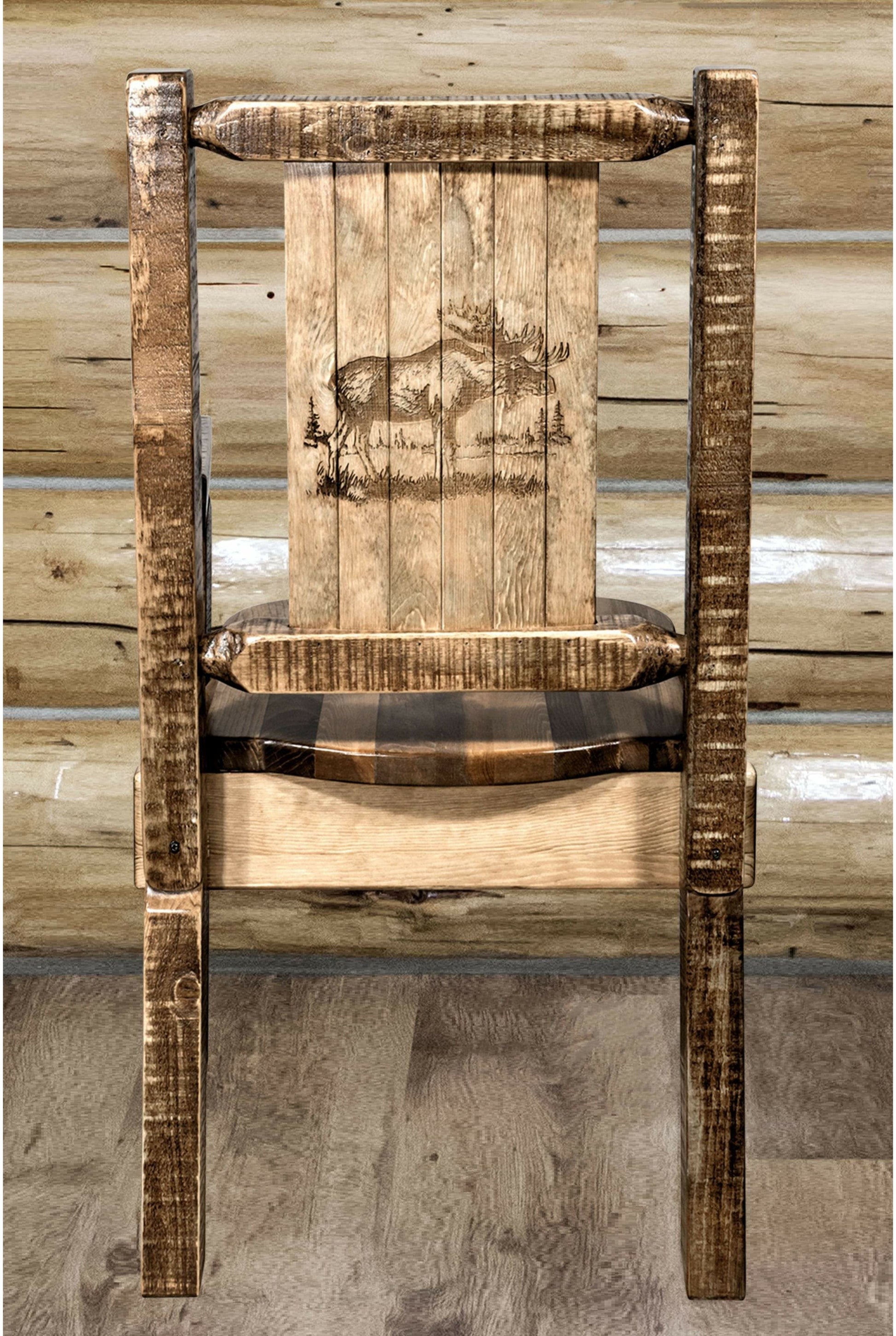 Montana Woodworks Homestead Kollektion Kapitänsstuhl mit Lasergravur - Flecken & Lacquer Finish