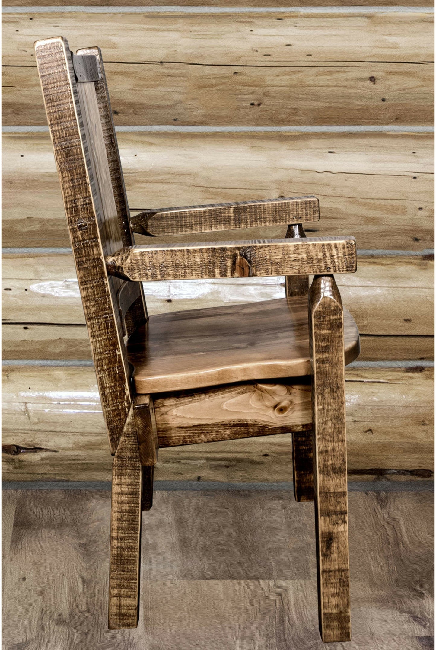 Montana Woodworks Homestead Kollektion Kapitänsstuhl mit Lasergravur - Flecken & Lacquer Finish