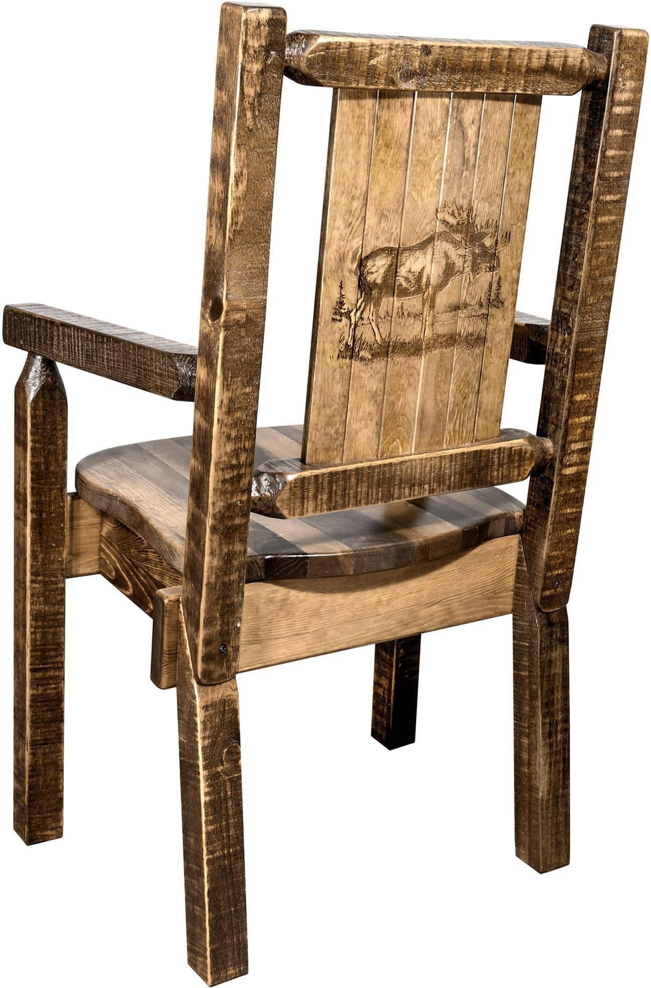 Montana Woodworks Homestead Kollektion Kapitänsstuhl mit Lasergravur - Flecken & Lacquer Finish
