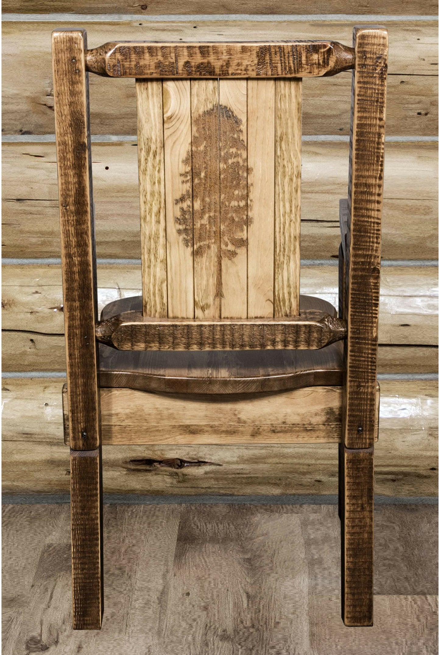 Montana Woodworks Homestead Kollektion Kapitänsstuhl mit Lasergravur - Flecken & Lacquer Finish