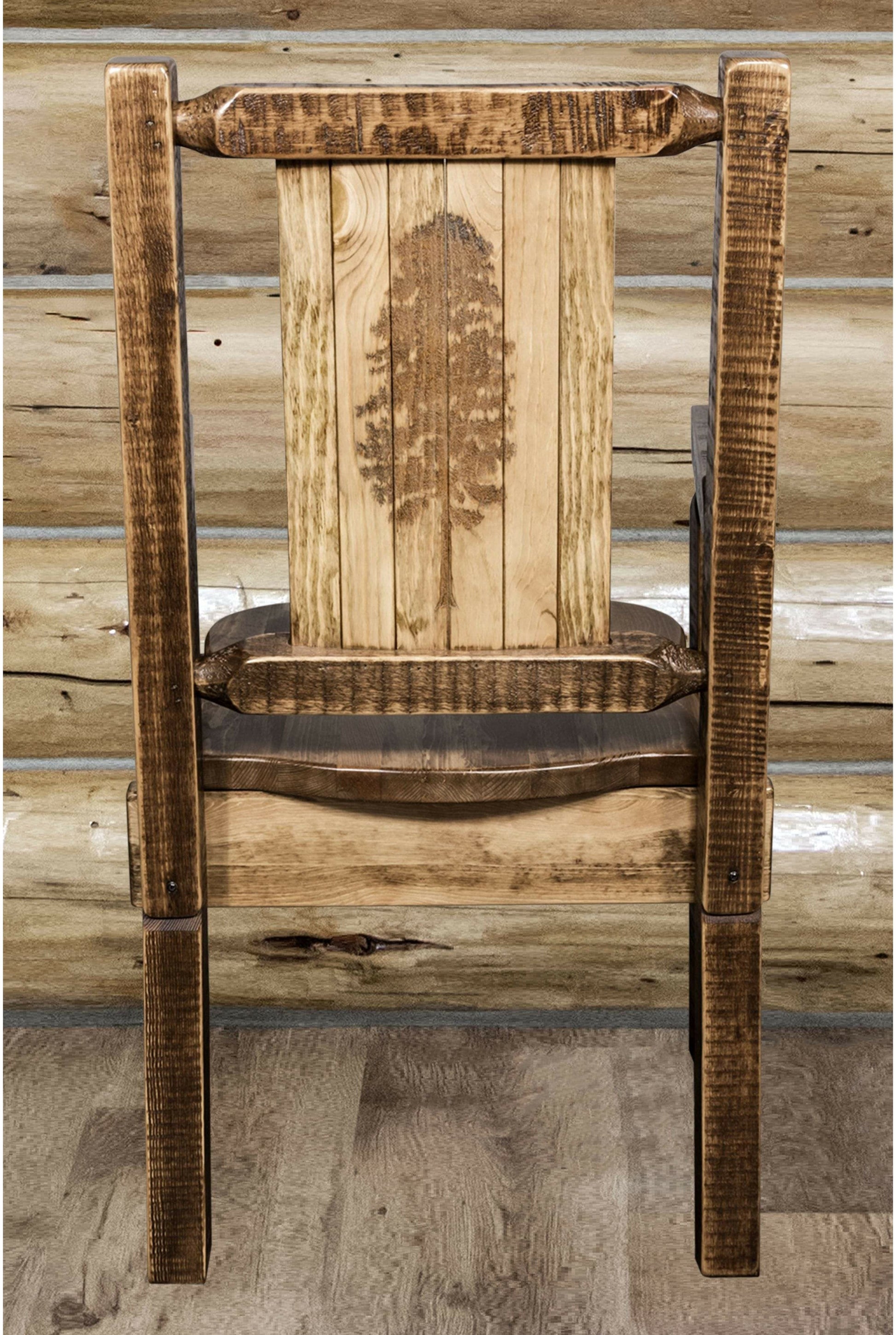 Montana Woodworks Homestead Kollektion Kapitänsstuhl mit Lasergravur - Flecken & Lacquer Finish
