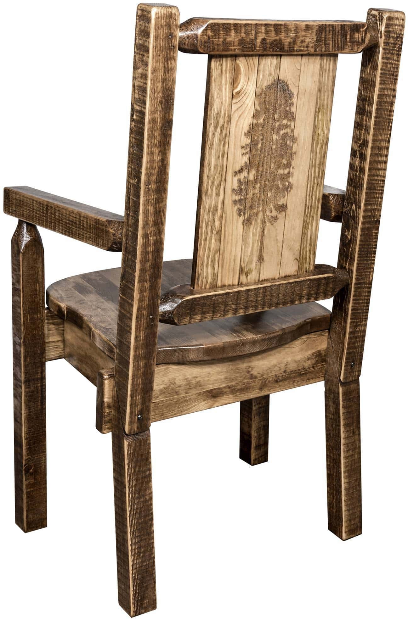 Montana Woodworks Homestead Kollektion Kapitänsstuhl mit Lasergravur - Flecken & Lacquer Finish