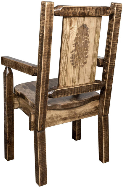 Montana Woodworks Homestead Kollektion Kapitänsstuhl mit Lasergravur - Flecken & Lacquer Finish
