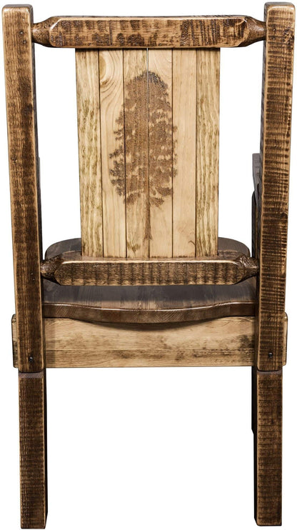 Montana Woodworks Homestead Kollektion Kapitänsstuhl mit Lasergravur - Flecken & Lacquer Finish