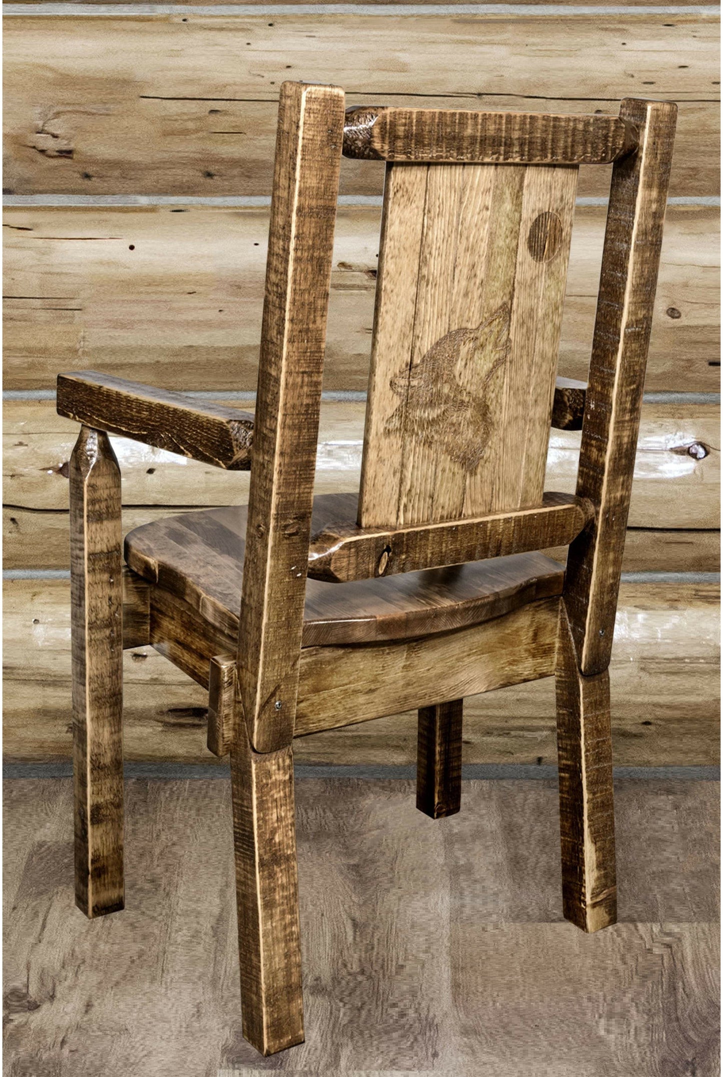 Montana Woodworks Homestead Kollektion Kapitänsstuhl mit Lasergravur - Flecken & Lacquer Finish