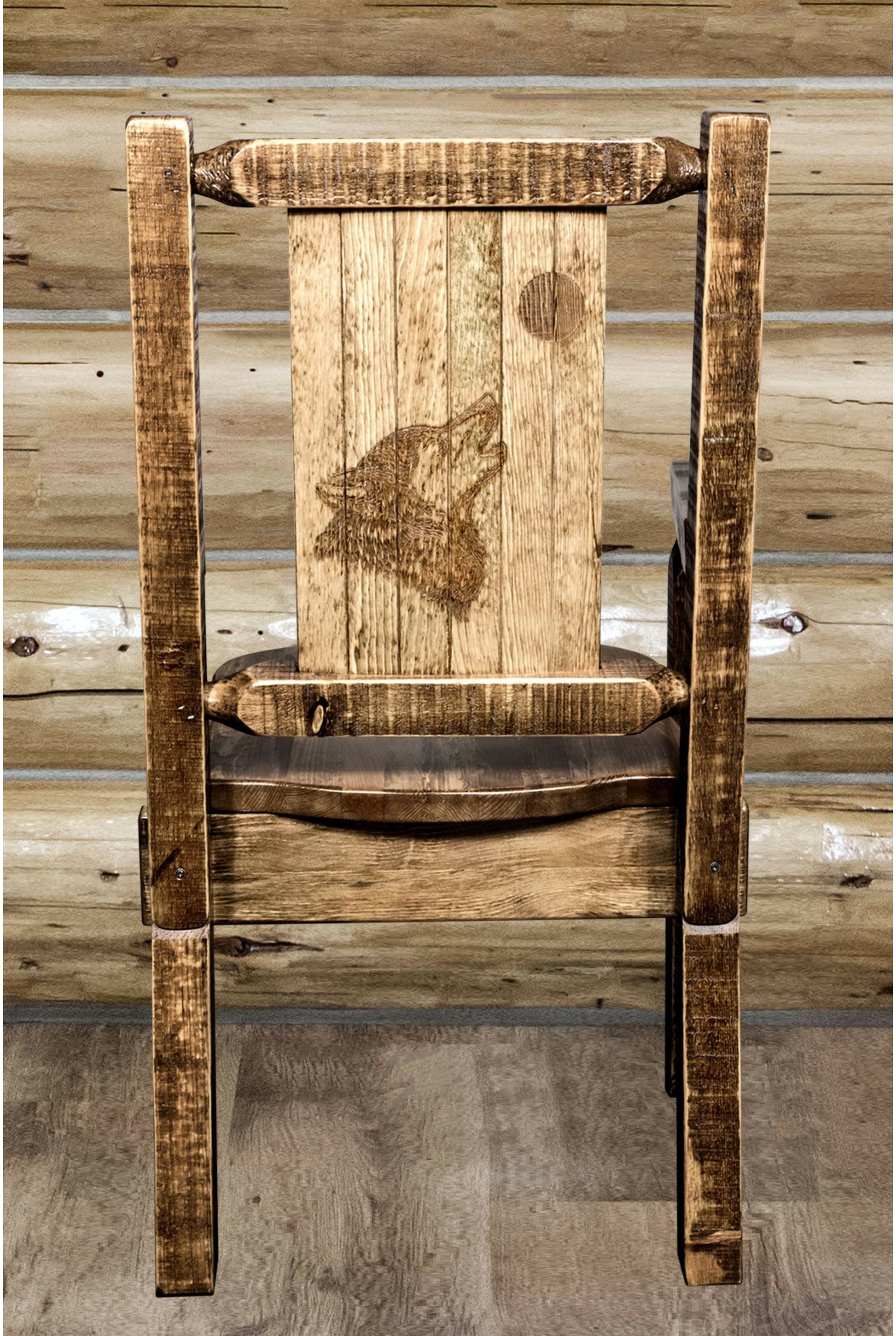 Montana Woodworks Homestead Kollektion Kapitänsstuhl mit Lasergravur - Flecken & Lacquer Finish