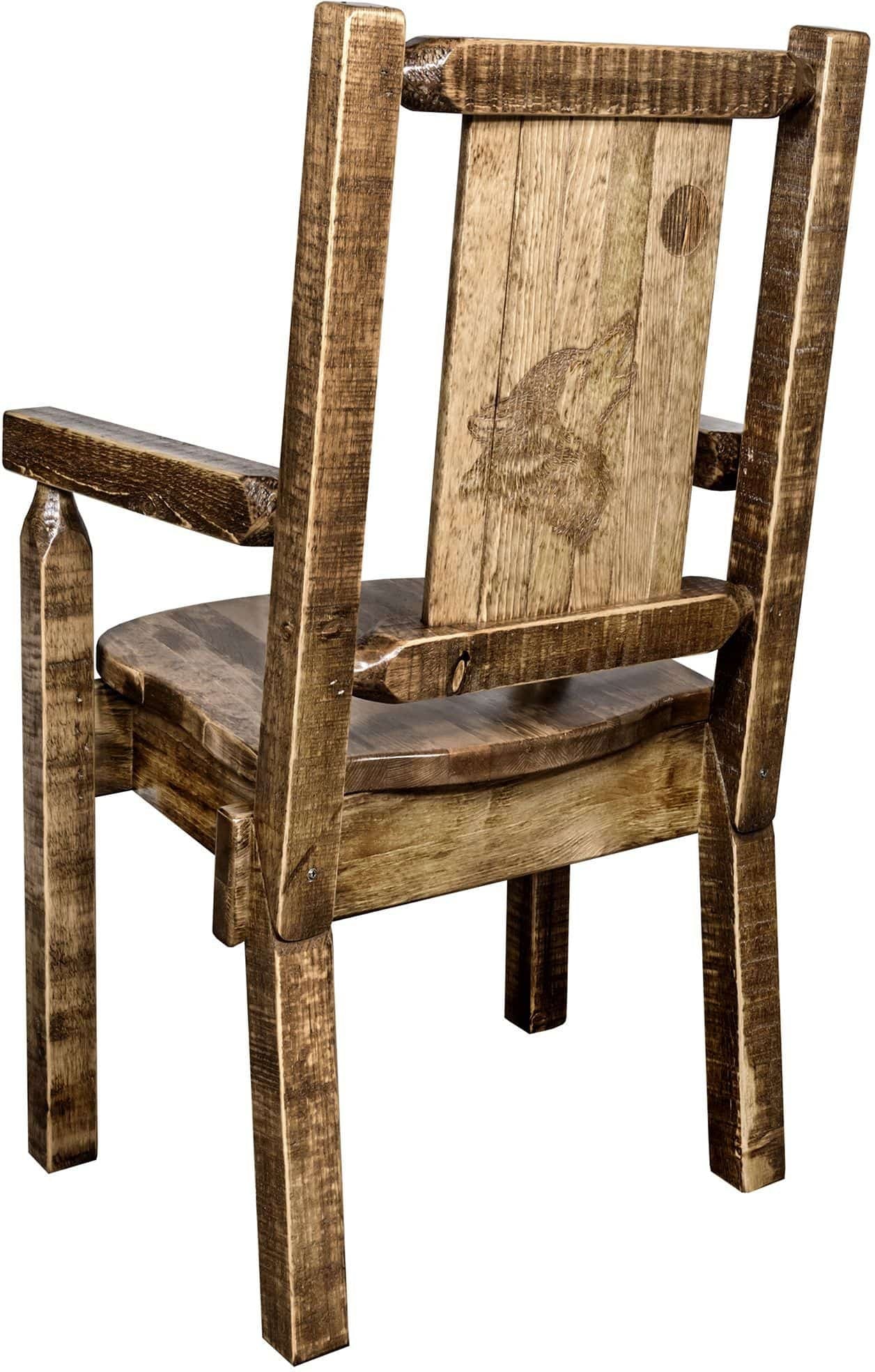 Montana Woodworks Homestead Kollektion Kapitänsstuhl mit Lasergravur - Flecken & Lacquer Finish