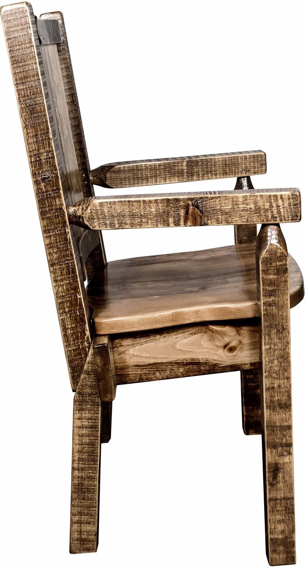 Montana Woodworks Homestead Kollektion Kapitänsstuhl mit Lasergravur - Flecken & Lacquer Finish