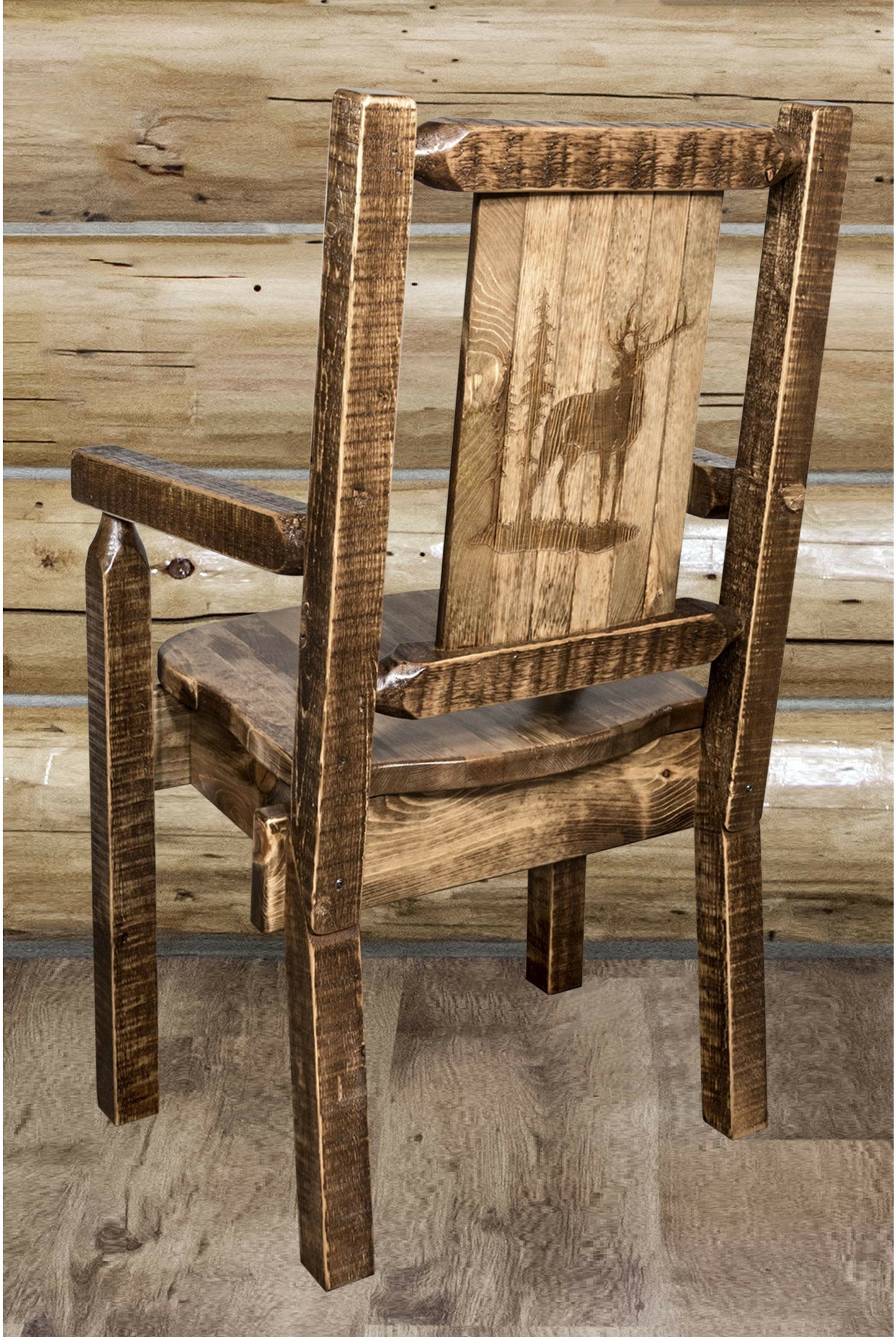 Montana Woodworks Homestead Kollektion Kapitänsstuhl mit Lasergravur - Flecken & Lacquer Finish