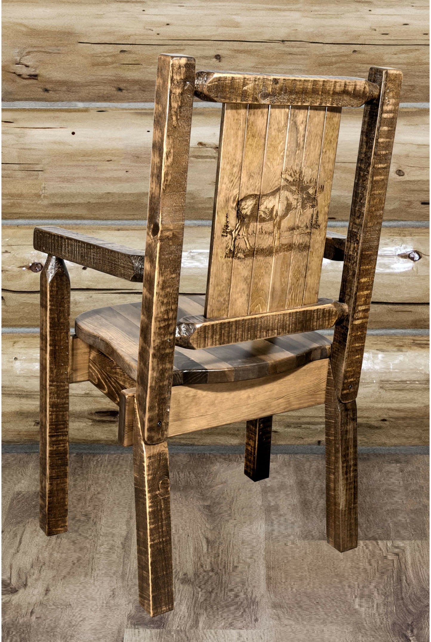 Montana Woodworks Homestead Kollektion Kapitänsstuhl mit Lasergravur - Flecken & Lacquer Finish