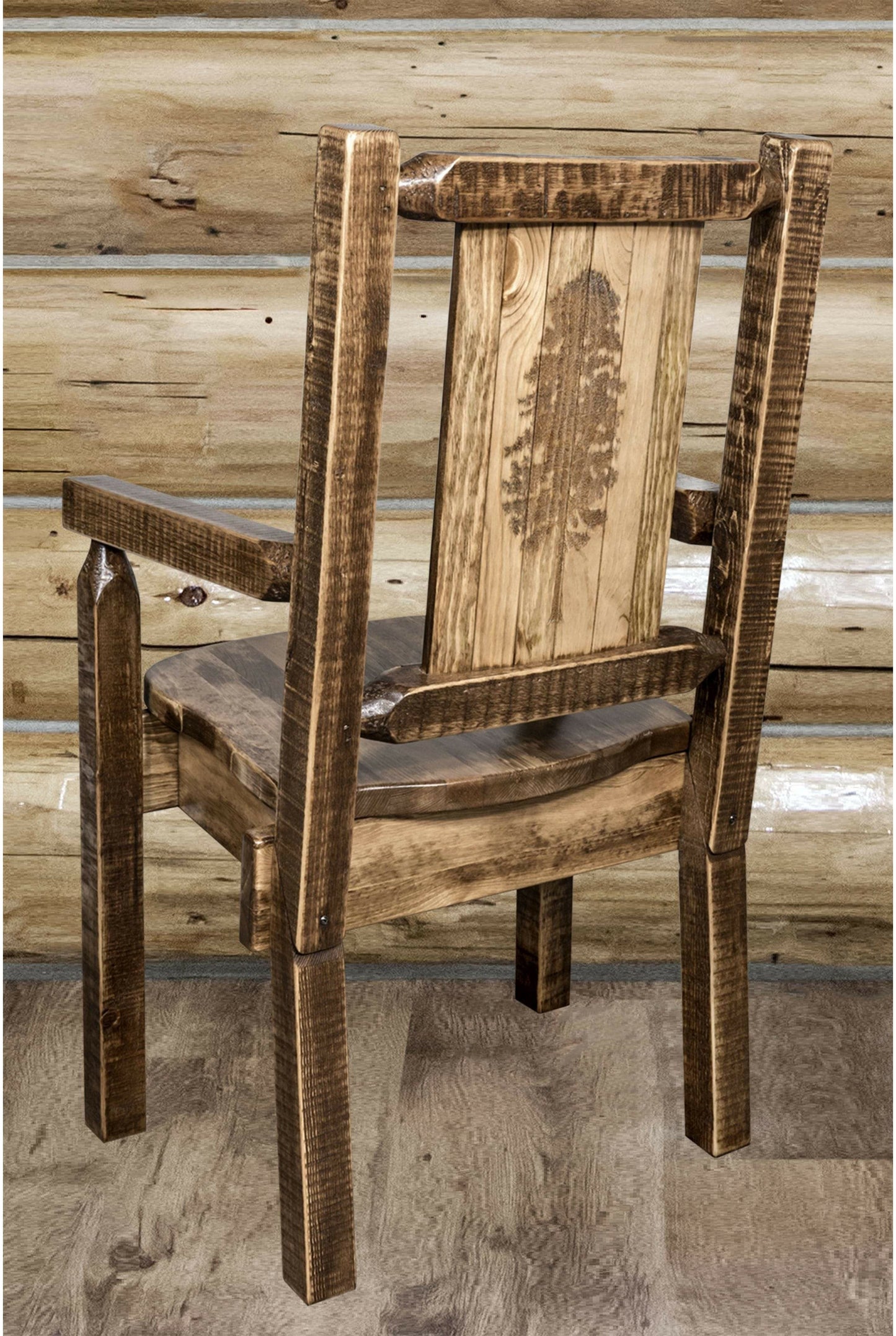 Montana Woodworks Homestead Kollektion Kapitänsstuhl mit Lasergravur - Flecken & Lacquer Finish