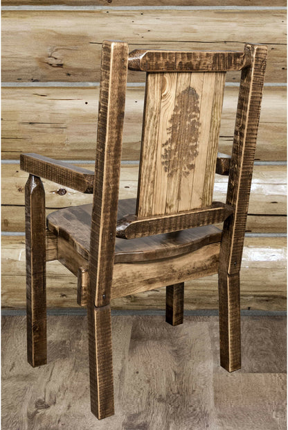 Montana Woodworks Homestead Kollektion Kapitänsstuhl mit Lasergravur - Flecken & Lacquer Finish