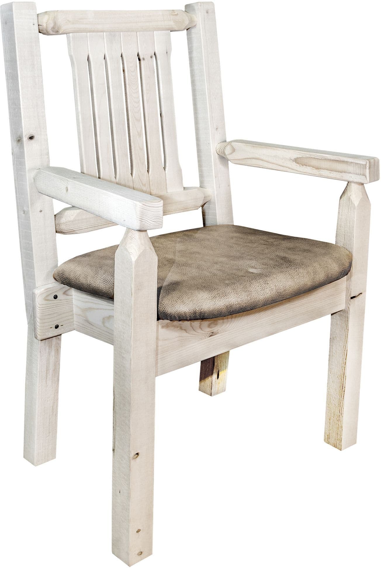 Montana Woodworks Homestead Kollektion Kapitänsstuhl mit Polstersitz - Klarer Lack Finish
