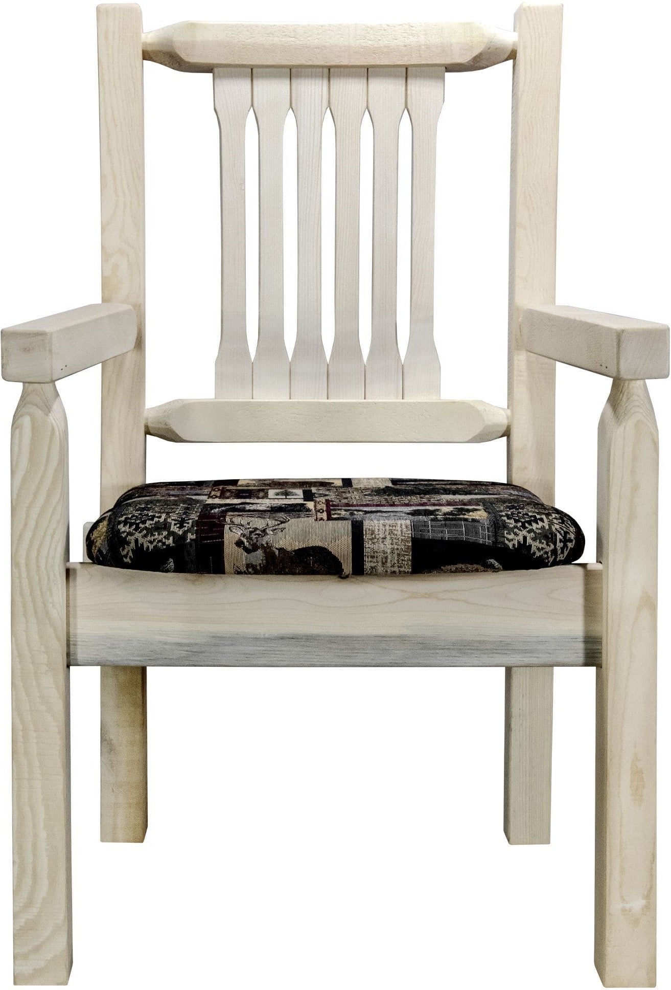 Montana Woodworks Homestead Kollektion Kapitänsstuhl mit Polstersitz - Klarer Lack Finish