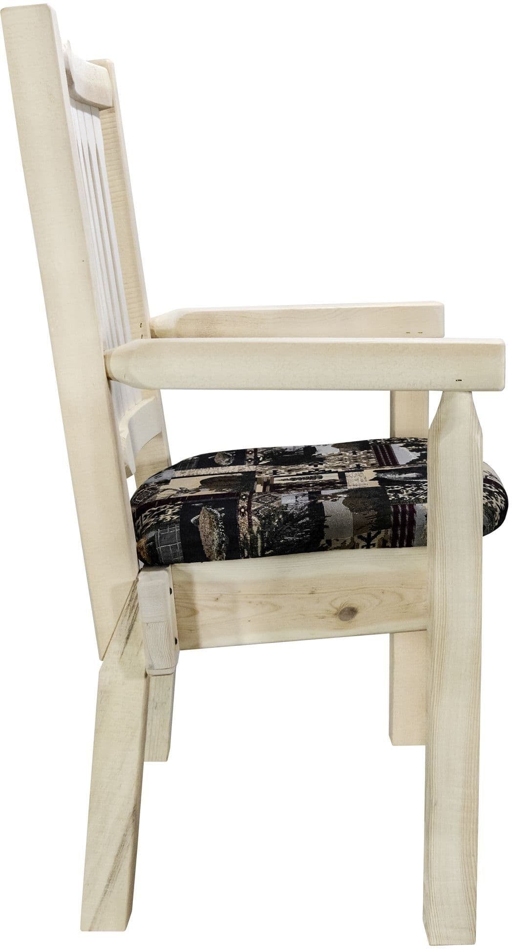Montana Woodworks Homestead Kollektion Kapitänsstuhl mit Polstersitz - Klarer Lack Finish