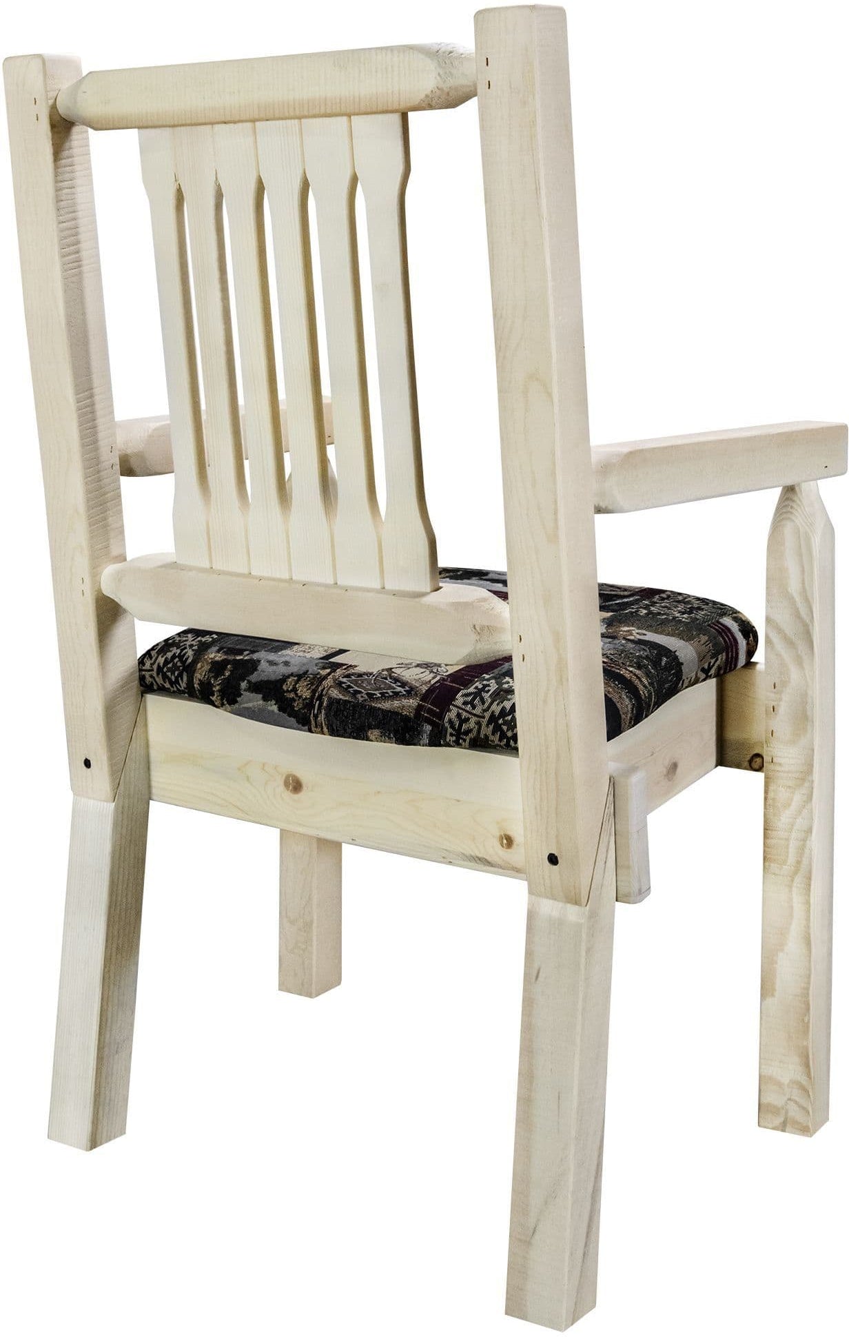 Montana Woodworks Homestead Kollektion Kapitänsstuhl mit Polstersitz - Klarer Lack Finish