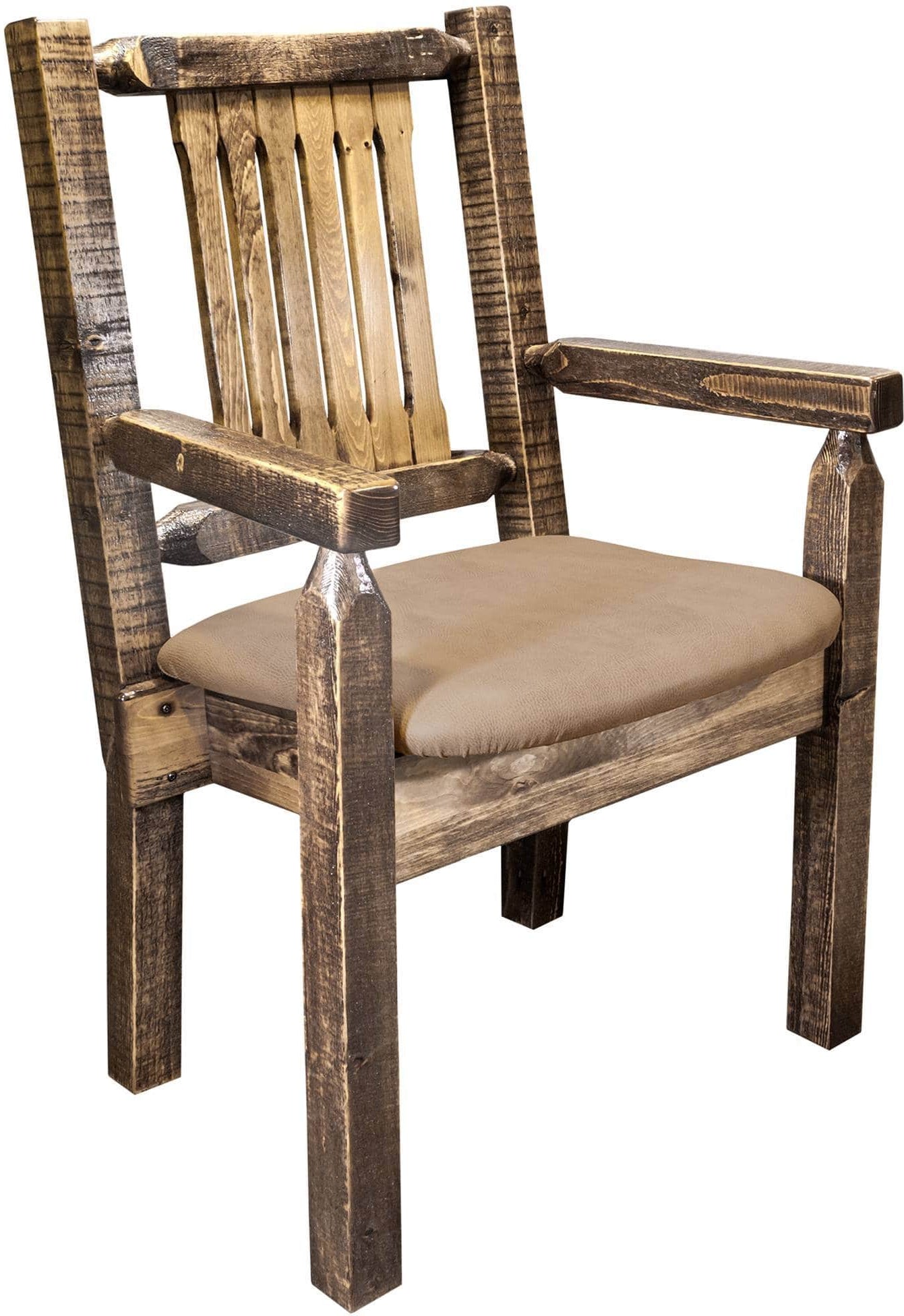 Montana Woodworks Homestead Kollektion Kapitänsstuhl mit Polstersitz - Flecken & Klarer Lacquer Finish