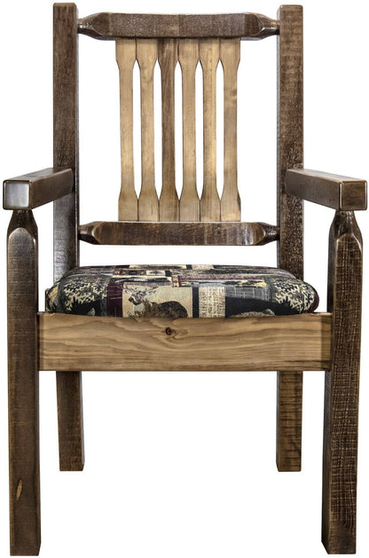 Montana Woodworks Homestead Kollektion Kapitänsstuhl mit Polstersitz - Flecken & Klarer Lacquer Finish