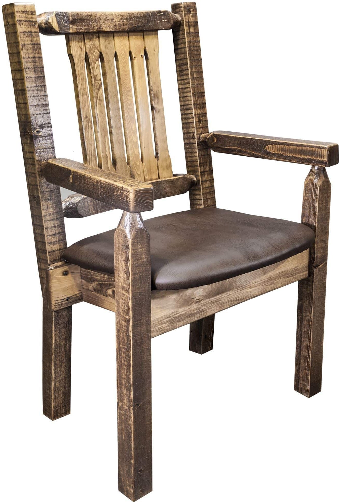 Montana Woodworks Homestead Kollektion Kapitänsstuhl mit Polstersitz - Flecken & Klarer Lacquer Finish