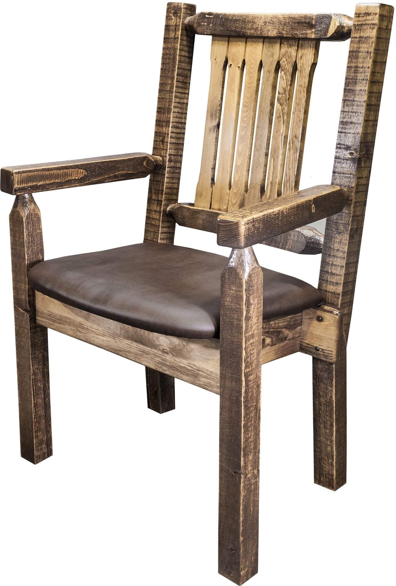 Montana Woodworks Homestead Kollektion Kapitänsstuhl mit Polstersitz - Flecken & Klarer Lacquer Finish