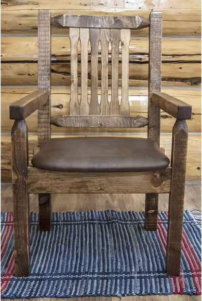 Montana Woodworks Homestead Kollektion Kapitänsstuhl mit Polstersitz - Flecken & Klarer Lacquer Finish
