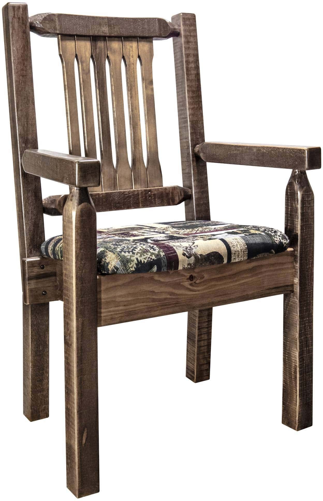 Montana Woodworks Homestead Kollektion Kapitänsstuhl mit Polstersitz - Flecken & Klarer Lacquer Finish