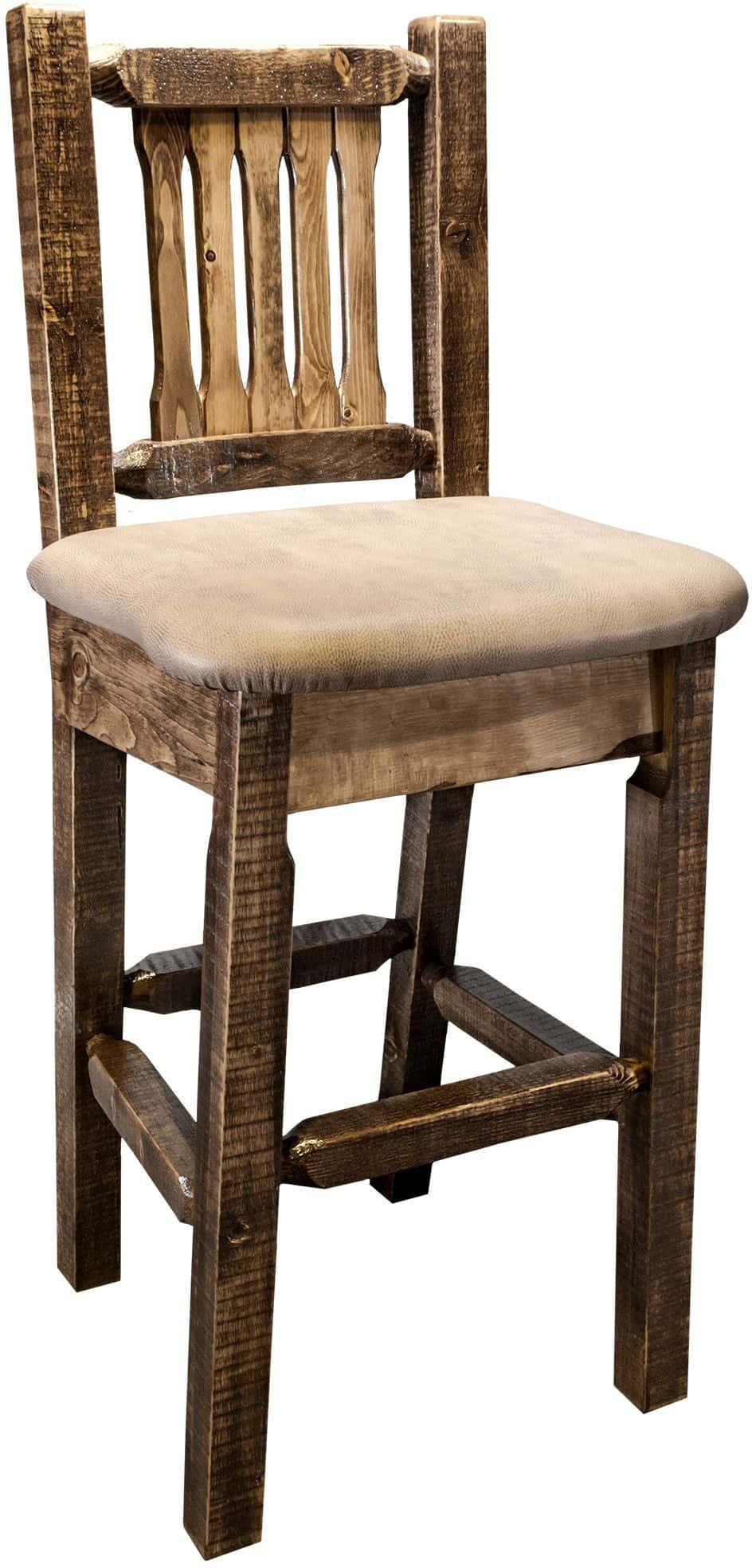 Montana Woodworks Homestead Kollektion Counter Height Barshocker mit Rücken