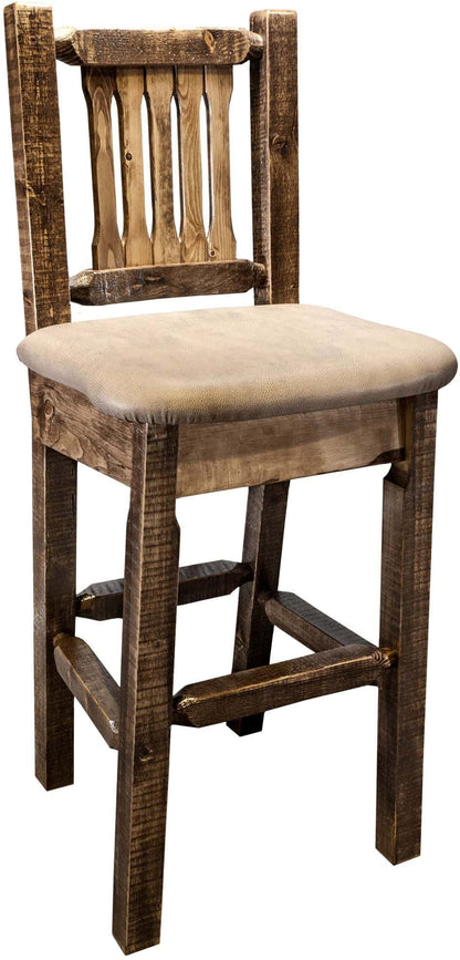 Montana Woodworks Homestead Kollektion Counter Height Barshocker mit Rücken