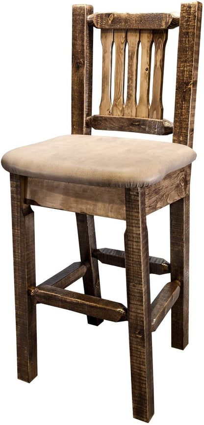 Montana Woodworks Homestead Kollektion Counter Height Barshocker mit Rücken