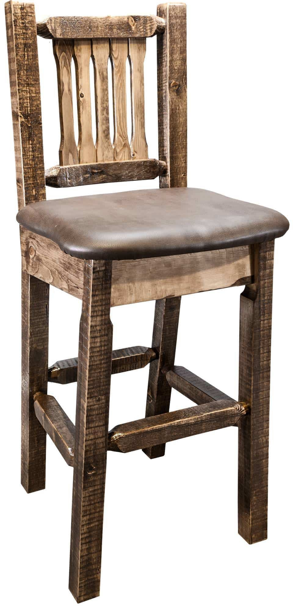 Montana Woodworks Homestead Kollektion Counter Height Barshocker mit Rücken