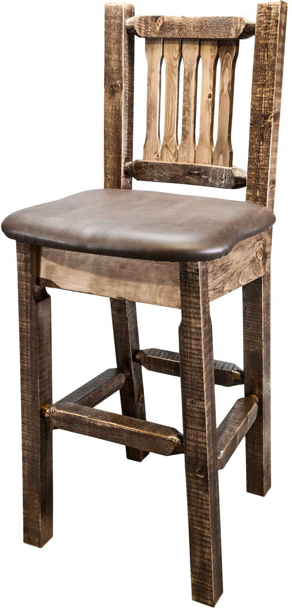 Montana Woodworks Homestead Kollektion Counter Height Barshocker mit Rücken