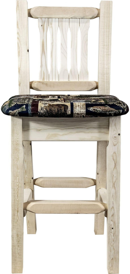 Montana Woodworks Homestead Kollektion Counter Height Barshocker mit Rücken