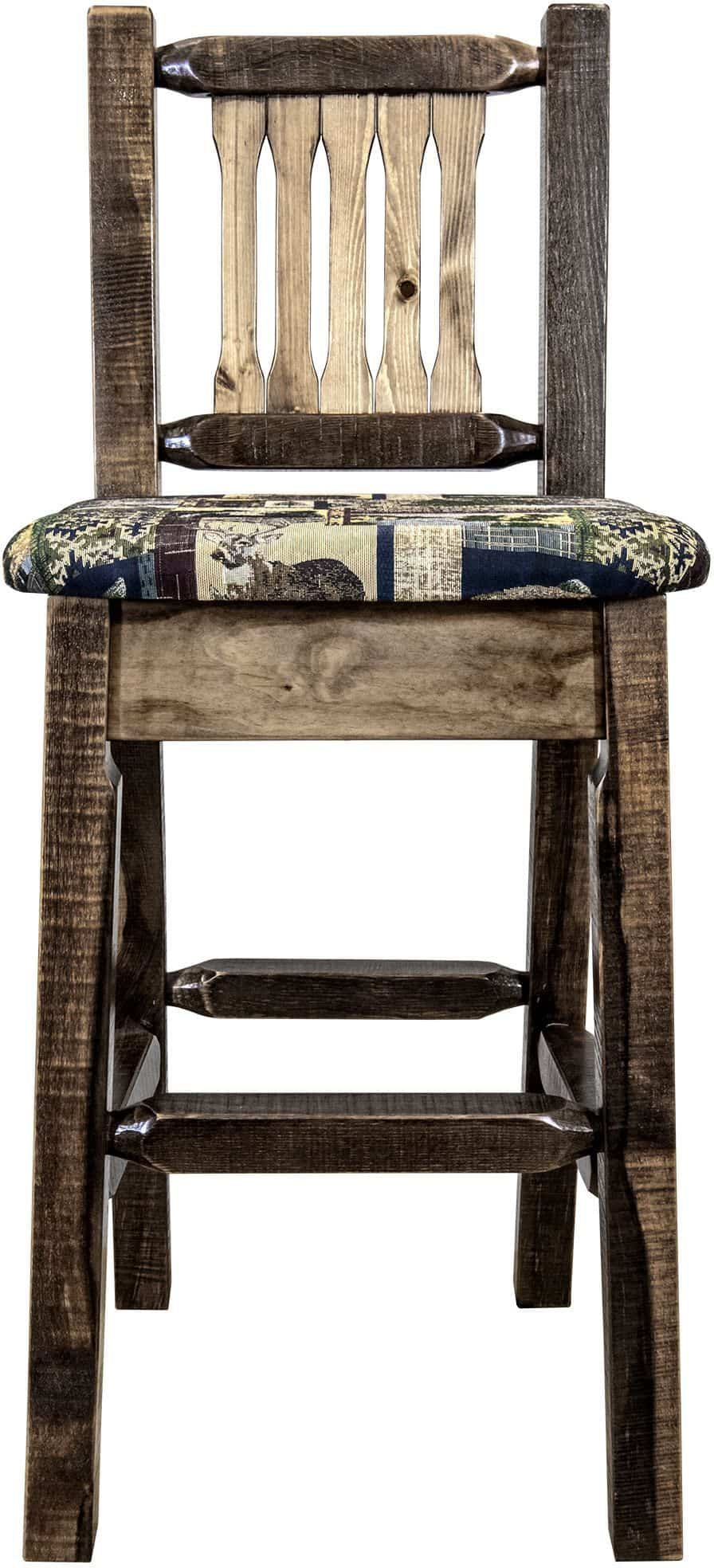 Montana Woodworks Homestead Kollektion Counter Height Barshocker mit Rücken