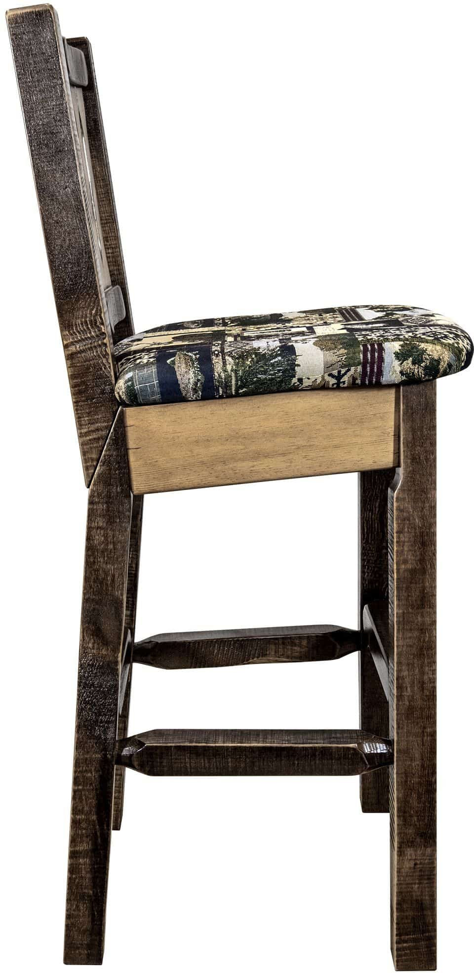 Montana Woodworks Homestead Kollektion Counter Height Barshocker mit Rücken