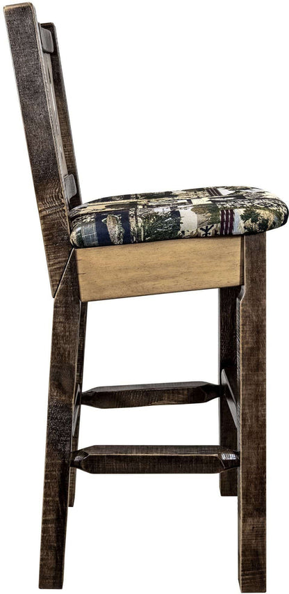 Montana Woodworks Homestead Kollektion Counter Height Barshocker mit Rücken